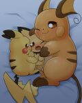  absurd_res ambiguous_gender bed blush cleft_tail embrace female feral fur furniture group group_hug hi_res hug mammal nintendo on_bed one_eye_closed orange_body orange_fur pichu pikachu pok&eacute;mon pok&eacute;mon_(species) raichu rodent video_games vitamin_t yellow_body yellow_fur 