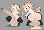 :3 anal anal_penetration animal_humanoid balls big_balls big_butt big_penis blonde_hair blush bottomless butt cat_humanoid clothed clothing crossgender crouching duo english_text erection exclamation_point felid felid_humanoid feline feline_humanoid ftg_crossgender fti_crossgender genitals gynomorph gynomorph/male gynomorph_penetrated hair hi_res huge_balls huge_penis humanoid humanoid_genitalia humanoid_penis hyper hyper_genitalia hyper_penis intersex intersex/male intersex_penetrated leggings legwear looking_at_viewer looking_back male male_penetrating male_penetrating_gynomorph male_penetrating_intersex mammal mammal_humanoid navel neco-arc on_bottom on_top penetration penis reverse_cowgirl_position sex shirt starykrow text topwear vein veiny_penis white_body white_skin 