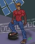  absurd_res anthro biceps bulge canid canine canis feet hanna-barbera hi_res lobo_serchwolf male male/male mammal muscular muscular_male paws scooby-doo scooby-doo_(series) shaggy_rogers solo were werecanid werecanine werewolf wolf 