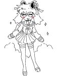  3:4 absolute_territory anthro blush bottomwear bovid caprine clothed clothing cloud crossdressing deceased_bunny_(artist) deltarune eyelashes eyes_closed fluffy girly goat horn legwear long_ears mammal pawpads ralsei ribbons sailor_uniform simple_background skirt smile solo sparkles thigh_highs toeless_legwear undertale_(series) video_games white_background 