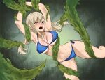  1girl bikini blonde_hair blue_eyes blush breasts eden&#039;s_zero gaston18 highres large_breasts long_hair navel one_eye_closed open_mouth rebecca_bluegarden sweat swimsuit 