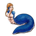  2016 alpha_channel alternate_species armless blue_body blue_eyes braided_hair breasts female frozen_(movie) gastropod hair human lemachi mammal mollusk multi_breast nipples nude open_mouth princess_anna_(frozen) simple_background slug smile species_transformation transformation transparent_background 