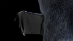  anthro black_background body_hair bofonw clothed clothed/nude clothing darkness fur grey_body grey_fur horny_(disambiguation) male male/male nude simple_background solo 