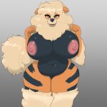  2022 absurd_res anselme anthro anthrofied arcanine areola big_breasts black_nose breasts brown_eyes canid canine curvy_figure digital_media_(artwork) fangs female fluffy fluffy_tail hair hi_res huge_breasts looking_at_viewer mammal nintendo nipples nude pok&eacute;mon pok&eacute;mon_(species) pok&eacute;morph simple_background solo thick_thighs video_games wide_hips 