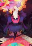 castle commentary_request commission creature darkrai full_body green_eyes highres looking_at_viewer no_humans pokemon pokemon_(creature) salanchu shadow solo standing 