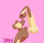  animated anthro big_breasts big_butt bouncing_breasts bouncing_butt breasts brown_body butt digital_media_(artwork) featureless_breasts female hi_res huge_breasts long_ears looking_at_viewer loop lopunny nintendo nude open_mouth pixel_(artwork) pixel_animation pok&eacute;mon pok&eacute;mon_(species) red_eyes short_playtime solo spinneborg thick_thighs video_games 