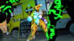  3d_(artwork) altelier_t angry anthro bandai_namco breasts city city_background digimon digimon_(species) digital_media_(artwork) eletricity female fur glowing glowing_body green_body group male renamon snake_(petruz) solo source_filmmaker white_body white_fur yellow_body 