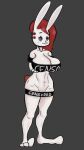 anthro big_breasts big_butt breasts butt censor_bar clothed clothing cultiste female goth hair lagomorph leporid mammal partially_clothed punk rabbit red_hair solo wide_hips 