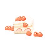  bird cake cake_slice chai_(drawingchisanne) commentary_request falling food food_focus fruit no_humans on_food original signature strawberry strawberry_shortcake undersized_animal whipped_cream white_background 