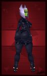  absurd_res big_butt butt butt_witch clothed clothing cosplay crossover crossover_cosplay female fully_clothed gantz green_body green_skin hi_res huge_butt humanoid madmark solo thick_thighs thigh_squeeze twelve_forever 