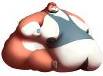  absurd_res anthro belly big_belly big_breasts big_butt bowser_gustav breasts brown_body brown_fur butt canid canine clothing fur garowo hair hi_res huge_breasts huge_butt hyper hyper_belly hyper_breasts male mammal moobs morbidly_obese obese obese_anthro obese_male overweight overweight_anthro overweight_male red_hair solo 