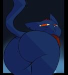  2017 :&lt; anthro bent_over big_butt bottomless butt butt_focus clothed clothing domestic_cat felid feline felis female hi_res huge_butt mae_borowski mammal night_in_the_woods notched_ear potoobrigham presenting presenting_hindquarters red_eyes shirt short_stack solo thick_thighs topwear video_games whiskers wide_hips 