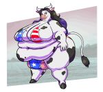  absurd_res belly big_belly big_breasts bikini bovid bovine breasts cattle clothing female hair hi_res holstein_friesian_cattle huge_breasts mammal multicolored_hair noctoon obese overweight overweight_female solo swimwear teats udders wabby_(character) 