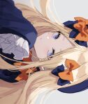  abigail_williams_(fate) bangs black_bow black_dress blonde_hair bloomers blue_eyes bow closed_mouth commentary_request dress exif_rotation expressionless face fate/grand_order fate_(series) forehead grey_background hair_bow light_blush long_hair looking_at_viewer multiple_bows multiple_hair_bows nozz177 orange_bow parted_bangs polka_dot polka_dot_bow purple_bow simple_background sleeves_past_fingers sleeves_past_wrists underwear very_long_hair white_bloomers 