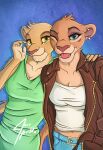  duo felid female hi_res jace_apollo lion mammal pantherine selfie tiifu zuri_(tlg) 