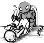  &clubs; &lt;3 alien alien_humanoid anal_beads arms_tied ball_gag bdsm bed bed_sheet bedding blush bodily_fluids bondage bound carapacian chair clover clover_(homestuck) clubs_deuce digital_media_(artwork) dildo dildo_vibrator disgustiphage duo four_leaf_clover furniture gag gagged hand_on_butt hands_behind_back homestuck humanoid imminent_sex legs_tied leprechaun_(homestuck) lying male male/male monochrome ms_paint_adventures not_furry on_bed open_mouth restraints rope sex_toy sharp_teeth simple_background smile submissive suit_symbol sweat teeth vibrator webcomic 