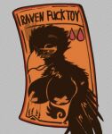  &lt;3 avian bird black_body black_feathers blood blush bodily_fluids card corvid corvus_(genus) feathers female hi_res inscryption lewdsyrup nipple_tape oscine passerine pasties raven solo tape text video_games 