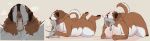  2022 absurd_res ambiguous_gender anthro big_breasts biped black_body black_fur blush breasts brown_body brown_fur canid canine canis digital_media_(artwork) domestic_dog duo female fur gunhild_(securipun) hi_res larger_anthro larger_female lying mammal molosser mountain_dog on_front open_mouth oral_vore saint_bernard securipun size_difference smaller_ambiguous smaller_anthro tail_motion tailwag vore white_body white_fur 
