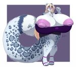  anthro big_breasts breasts clothing felid female hair huge_breasts mammal pantherine redpixie snow_leopard solo 