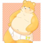  2012 96tning anthro belly black_nose blush bulge clothing kemono male mammal navel overweight overweight_male solo unavailable_at_source underwear ursid 