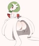  2022 anus big_anus bodily_fluids breasts butt crouching female gardevoir genitals humanoid looking_at_viewer looking_back mega_evolution mega_gardevoir nintendo not_furry pok&eacute;mon pok&eacute;mon_(species) pseudo_clothing pussy red_eyes side_boob simple_background solo sweat sweaty_butt video_games white_body white_skin yuta_agc 