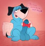  &lt;3 anthro balls blush bow_tie dialogue english_text erection genitals hanna-barbera hi_res huckleberry_hound jellystone_(hbo_max) kaboozey looking_at_viewer male nude penis solo text the_huckleberry_hound_show 