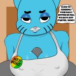  a anthro big_breasts breast_play breasts cartoon_network clothed clothing dialogue domestic_cat duo english_text erect_nipples felid feline felis female genitals hi_res humanoid inprogress male male/female mammal mature_female morning nicole_watterson nipples penis sex starts text the_amazing_world_of_gumball titfuck 