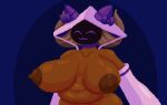  :3 animal_humanoid areola armwear belly big_breasts blazblue breasts brown_body brown_hair brown_nipples cat_humanoid clothing dark_body dark_skin eyes_closed felid felid_humanoid feline feline_humanoid female hair hood huge_breasts humanoid kaka_(blazblue) mammal mammal_humanoid minakaka_(spinneborg) mostly_nude navel nipples slightly_chubby smile solo spinneborg video_games 