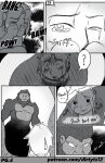  action_scene age_difference anthro attack bodily_fluids clothing comic dirtyt&#039;s english_text female feral fur hi_res hiding hiding_face horror_(theme) human humanoid looking_up male male/male mammal open_mouth sasquatch scared size_difference smaller_female tears text young younger_female 