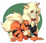  absurd_res anthro arcanine breasts canid canine cannedtaco female fur hi_res looking_at_viewer mammal nintendo nude pok&eacute;mon pok&eacute;mon_(species) solo tongue video_games 