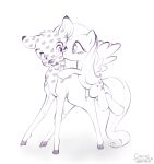  absurd_res annoyed anthro bambi bambi_(film) cervid cosmicvanellope disney duo equid equine female feral fluttershy_(mlp) friendship_is_magic hi_res kiss_mark kissing male male/female mammal my_little_pony pegasus wings young 