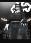  2022 5_fingers anthro big_breasts black_body black_fur black_nose blue_eyes breasts canid canine canis claws cleavage clothed clothing cross curvy_figure domestic_dog facial_markings female finger_claws fingers fur habit head_markings hi_res huge_breasts kemono legwear looking_at_viewer mammal maned_lyon markings mask_(marking) multicolored_body multicolored_fur nipple_outline nun portrait shiba_inu solo spitz tan_body tan_fur thigh_highs three-quarter_portrait translucent translucent_clothing voluptuous white_body white_fur 