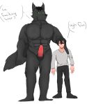  anthro big_penis boss boyfriends canid canine canis cute_fangs duo embrace fangs genitals hi_res hug human kittito07 love male male/male mammal nude omegaverse penis romantic romantic_couple sex size_difference wolf 