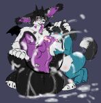  &lt;3 abdominal_bulge anthro arm_tattoo balls belly belly_expansion belly_inflation big_balls big_breasts big_penis biped black_body black_eyes black_fur blue_body blue_fur blush bodily_fluids breasts canid canine canis claws collar coyote crouching cum cum_drip cum_in_mouth cum_inside cum_on_face dragon dripping duo ear_piercing ejaculation expansion female finger_claws fur furred_dragon genital_fluids genital_piercing genitals grey_body grey_fur hand_on_head hi_res horn huge_balls huge_penis humanoid_genitalia humanoid_penis hybrid hyper hyper_balls hyper_genitalia hyper_penis inflation kneeling leash long_tongue male male/female mammal musk nude open_mouth penis penis_piercing piercing purple_body purple_eyes purple_fur reez sitting size_difference takame tattoo tongue tongue_out wet white_body white_fur wolf 