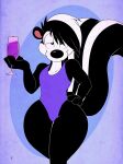  alcohol andromorph anthro bedroom_eyes beverage clothed clothing container crossdressing crossgender cup curvy_figure digital_media_(artwork) dracojeff drinking_glass glass glass_container glass_cup hair half-closed_eyes intersex looking_at_viewer looney_tunes mammal mephitid narrowed_eyes pep&eacute;_le_pew pinup pose seductive simple_background skunk solo striped_skunk swimwear thick_thighs voluptuous warner_brothers wide_hips wine wine_glass 