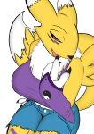  absurd_res anthro bandai_namco clothed clothing digimon digimon_(species) female half-closed_eyes hi_res justwhite looking_at_viewer narrowed_eyes renamon smile smirk solo thick_thighs tongue tongue_out 