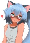  &lt;3 2022 anthro black_body black_fur black_hair blue_body blue_fur blue_hair blush brand_new_animal breasts brown_body brown_fur brown_nose canid canine clothed clothing cute_fangs dipstick_tail facial_markings female fur green_eyes hair happy head_markings hi_res horokusa0519 kemono looking_at_viewer mammal markings mask_(marking) michiru_kagemori multicolored_body multicolored_eyes multicolored_fur multicolored_tail pink_eyes portrait raccoon_dog shirt short_hair simple_background smile smiling_at_viewer solo studio_trigger tail_markings tan_body tan_fur tank_top tanuki topwear translated_description white_background 