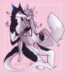 &lt;3 &lt;3_eyes anthro anthro_on_anthro blue_eyes bodily_fluids catsune duo erection female female_penetrated fluffy fluffy_tail fur genitals grey_body grey_fur hi_res laven lavendearie leash love male male/female male_penetrating male_penetrating_female mammal nude penetration penis purple_eyes pussy sergal sex simple_background spread_legs spreading vaginal vaginal_penetration white_body white_fur 