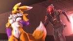  3d_(artwork) anthro canid canine chasing digital_media_(artwork) dominussfm duo female fox hi_res human male male/female mammal ronin_(fortnite) source_filmmaker 