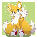  2021 5_fingers acky05 anthro blue_eyes blush canid canine clothing dipstick_tail fingers footwear fox fur gloves handwear hi_res male mammal markings miles_prower mostly_nude sega simple_background smile solo sonic_the_hedgehog_(series) tail_markings white_body white_fur yellow_body yellow_fur 