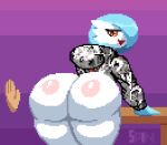 ahegao_hoodie ambiguous_gender animated bent_over big_butt blue_hair bottomless butt butt_slap clothed clothing digital_media_(artwork) disembodied_hand duo female furniture gardevoir hair huge_butt huge_thighs humanoid looking_back loop nintendo open_mouth pixel_(artwork) pixel_animation pok&eacute;mon pok&eacute;mon_(species) red_eyes shiny_pok&eacute;mon short_playtime slap spinneborg table thick_thighs video_games wide_hips 
