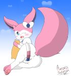  &lt;3 &lt;3_eyes aurora_sylveon aurorasylveon blush butt eeveelution female feral fluffy fluffy_tail genitals looking_at_viewer masturbation nintendo one_eye_closed pok&eacute;mon pok&eacute;mon_(species) presenting presenting_hindquarters pussy simple_background solo sylveon vaginal vaginal_masturbation video_games wink winking_at_viewer 