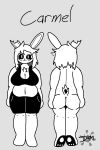  anthro blush butt dimsun female lagomorph leporid mammal model_sheet monochrome presenting presenting_hindquarters rabbit slightly_chubby solo 