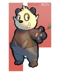  2013 3_fingers anthro biped black_body black_nose fingers hi_res kernelewdies nintendo pancham paws pok&eacute;mon pok&eacute;mon_(species) slightly_chubby solo video_games white_body 