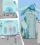  anthro big_breasts blush breasts building cottontail eeveelution female genitals glaceon hi_res huge_breasts larger_female macro nintendo nipples nude pok&eacute;mon pok&eacute;mon_(species) pussy size_difference video_games 