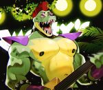  absurd_res alligator alligatorid anthro bracelet crocodilian five_nights_at_freddy&#039;s five_nights_at_freddy&#039;s:_security_breach green_body guitar hair hi_res jewelry k0bit0wani machine male mohawk montgomery_gator_(fnaf) muscular muscular_anthro muscular_male musical_instrument nipples open_mouth pecs plucked_string_instrument red_hair reptile robot scalie scottgames sharp_teeth shoulder_pads spiked_bracelet spikes string_instrument teeth tongue video_games 