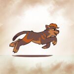  animated brown_body brown_fur felid feral fur hawkpelt male mammal orange_body orange_fur raemyshu running solo 