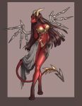  absurd_res anthro bone_wings demon dragon female hi_res merime pinup pose sarenrae solo spiked_tail spikes spikes_(anatomy) 