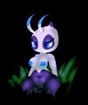  alternate_color anthro areola big_areola biped black_background blue_eyes breasts celebi female fluffolio genitals grass hi_res kneeling legendary_pok&eacute;mon navel nintendo nipples plant pok&eacute;mon pok&eacute;mon_(species) pussy sad simple_background solo video_games 