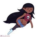  adventure_time artist_name black_clothing black_hair black_leggings black_legwear boots bottomwear brown_body brown_skin cartoon_network clothing female floating footwear hair hi_res human humanoid leggings legwear long_hair mammal marceline_abadeer navel open_mouth open_smile shirt shorts signature smile smug solo somescrub thong topwear underwear vampire 